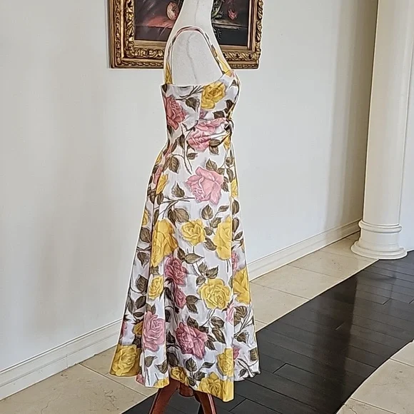 Asos Sleeveless Floral Special Occasion Midi Dress Bridal Wedding Party XS NWT - Picture 5 of 10